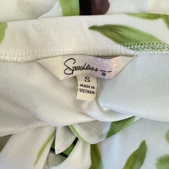 Vintage Y2K Halter Dress Juniors Small White Green Floral Fairy Babydoll Party - Picture 3 of 10